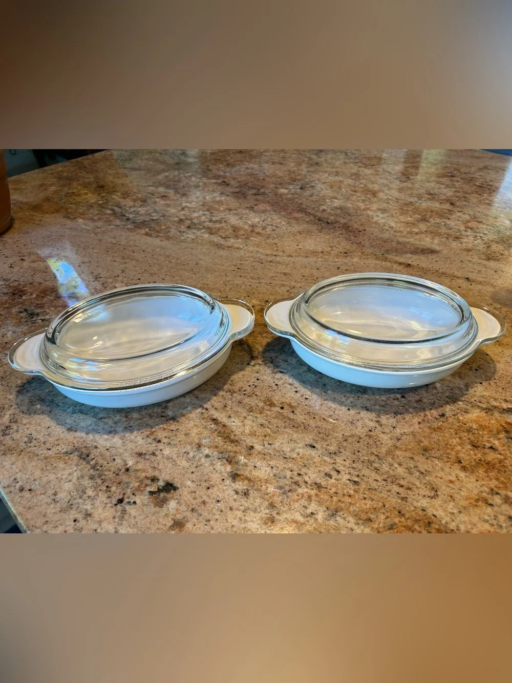 CorningWare Oval Set of (2) #P-14-B w/Pyrex lid P-14-C 14 oz Casserole